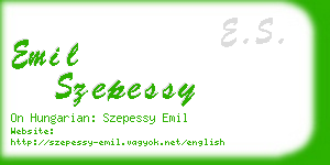 emil szepessy business card